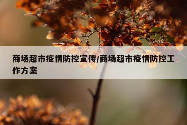 商场超市疫情防控宣传/商场超市疫情防控工作方案