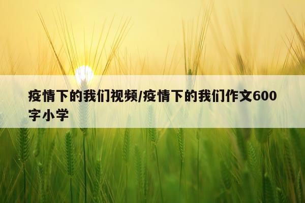疫情下的我们视频/疫情下的我们作文600字小学