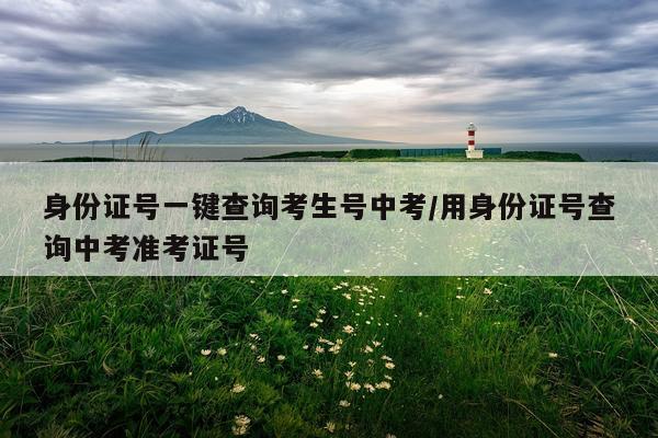 身份证号一键查询考生号中考/用身份证号查询中考准考证号