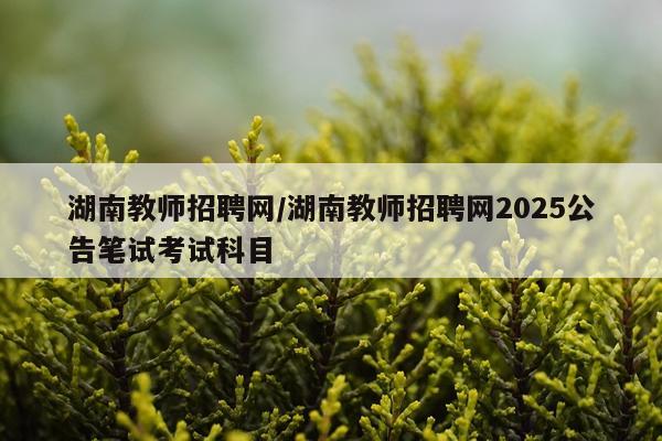 湖南教师招聘网/湖南教师招聘网2025公告笔试考试科目