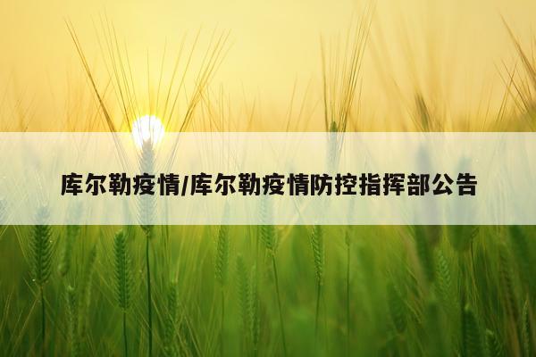 库尔勒疫情/库尔勒疫情防控指挥部公告