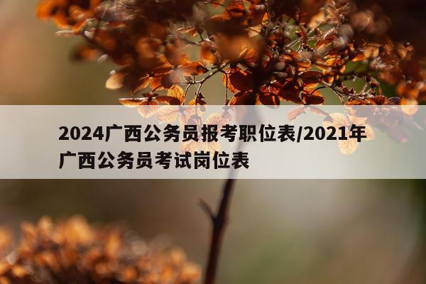 2024广西公务员报考职位表/2021年广西公务员考试岗位表