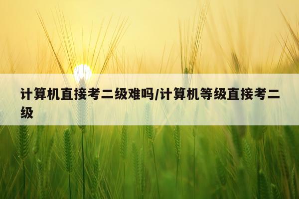 计算机直接考二级难吗/计算机等级直接考二级