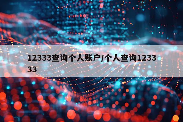 12333查询个人账户/个人查询123333