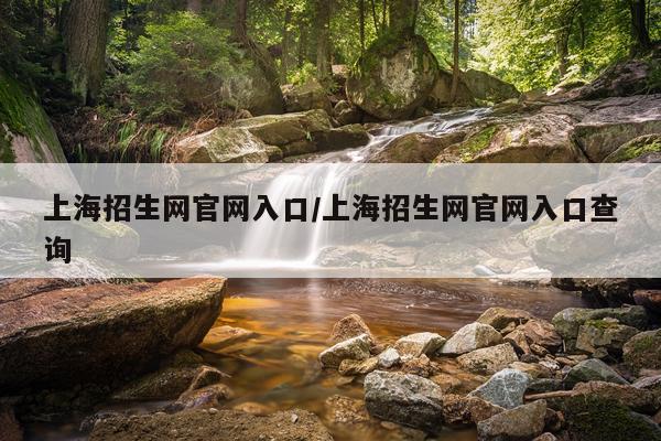 上海招生网官网入口/上海招生网官网入口查询