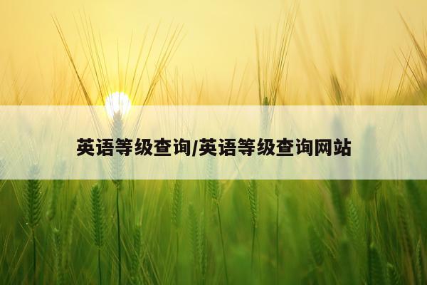 英语等级查询/英语等级查询网站