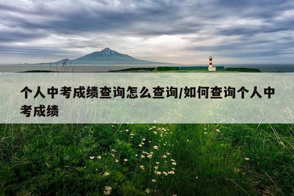 个人中考成绩查询怎么查询/如何查询个人中考成绩