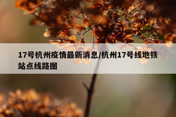 17号杭州疫情最新消息/杭州17号线地铁站点线路图