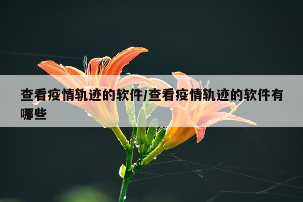 查看疫情轨迹的软件/查看疫情轨迹的软件有哪些