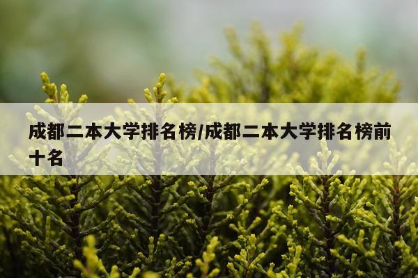 成都二本大学排名榜/成都二本大学排名榜前十名