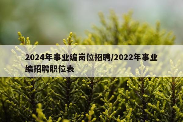 2024年事业编岗位招聘/2022年事业编招聘职位表