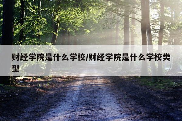 财经学院是什么学校/财经学院是什么学校类型