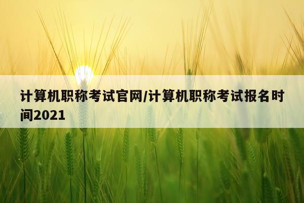 计算机职称考试官网/计算机职称考试报名时间2021