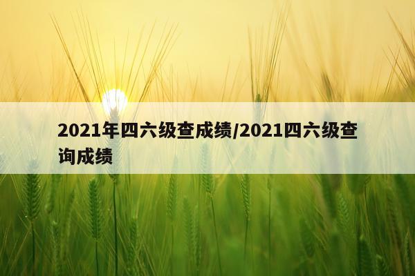 2021年四六级查成绩/2021四六级查询成绩