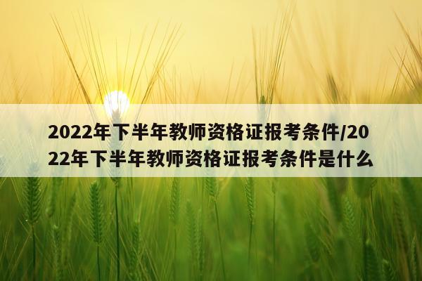 2022年下半年教师资格证报考条件/2022年下半年教师资格证报考条件是什么