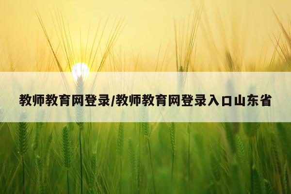教师教育网登录/教师教育网登录入口山东省
