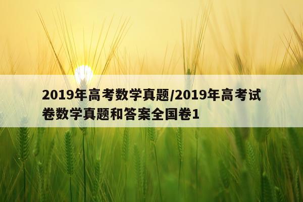 2019年高考数学真题/2019年高考试卷数学真题和答案全国卷1
