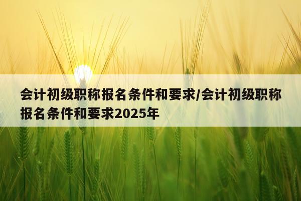 会计初级职称报名条件和要求/会计初级职称报名条件和要求2025年