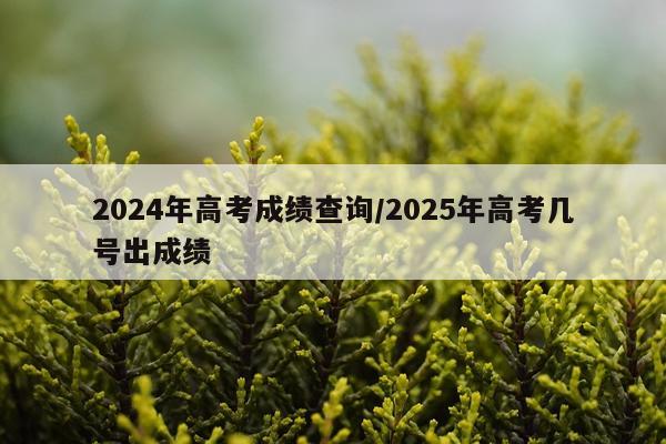 2024年高考成绩查询/2025年高考几号出成绩