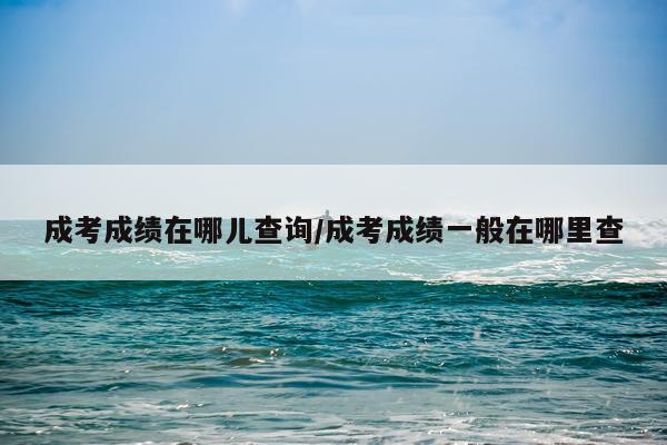 成考成绩在哪儿查询/成考成绩一般在哪里查