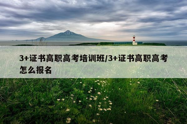 3+证书高职高考培训班/3+证书高职高考怎么报名