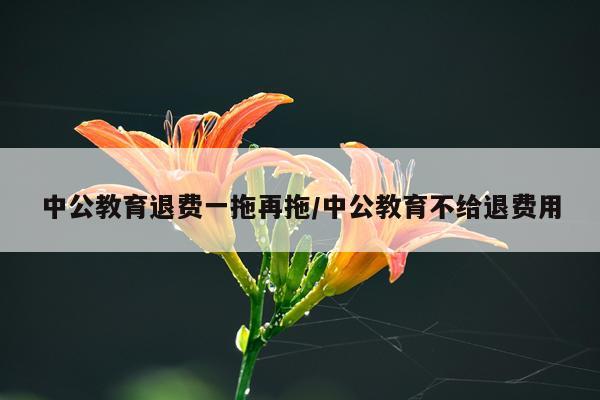 中公教育退费一拖再拖/中公教育不给退费用