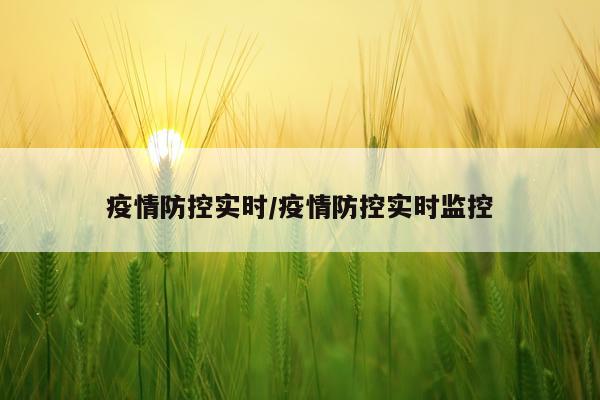 疫情防控实时/疫情防控实时监控