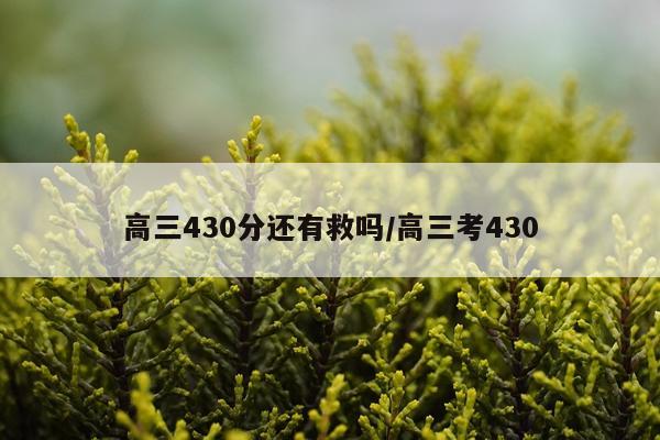 高三430分还有救吗/高三考430