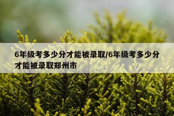 6年级考多少分才能被录取/6年级考多少分才能被录取郑州市