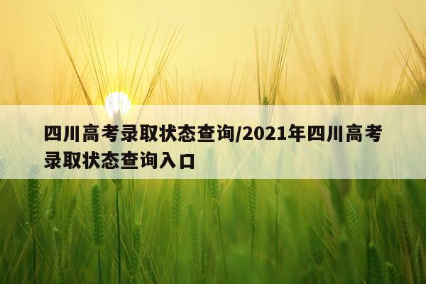 四川高考录取状态查询/2021年四川高考录取状态查询入口