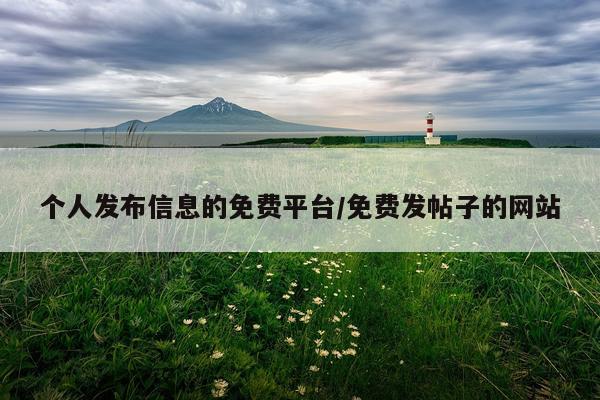 个人发布信息的免费平台/免费发帖子的网站
