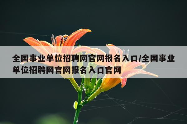 全国事业单位招聘网官网报名入口/全国事业单位招聘网官网报名入口官网
