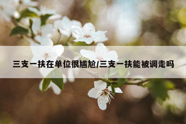 三支一扶在单位很尴尬/三支一扶能被调走吗