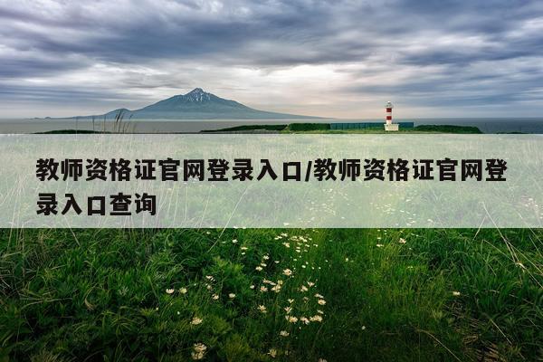 教师资格证官网登录入口/教师资格证官网登录入口查询