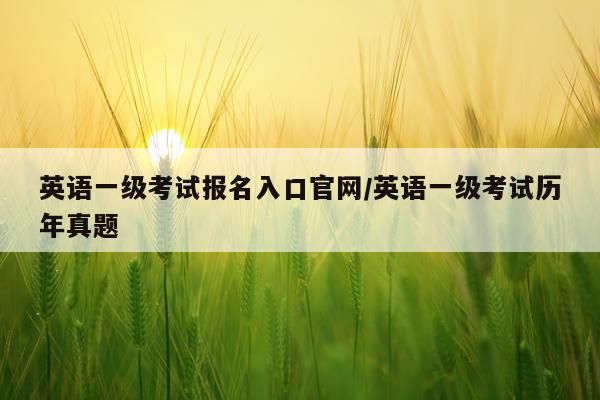 英语一级考试报名入口官网/英语一级考试历年真题