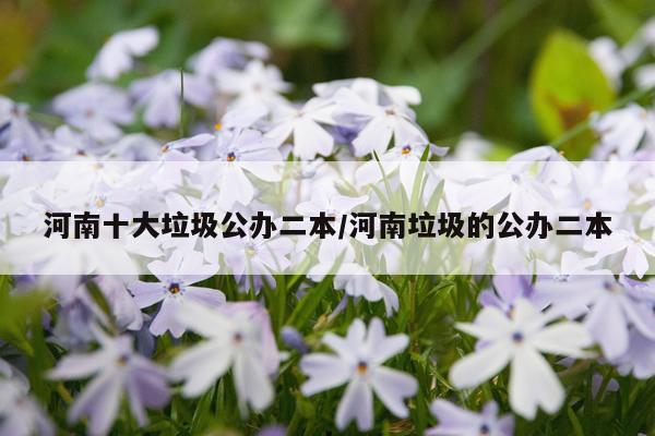 河南十大垃圾公办二本/河南垃圾的公办二本