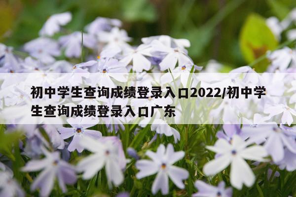 初中学生查询成绩登录入口2022/初中学生查询成绩登录入口广东