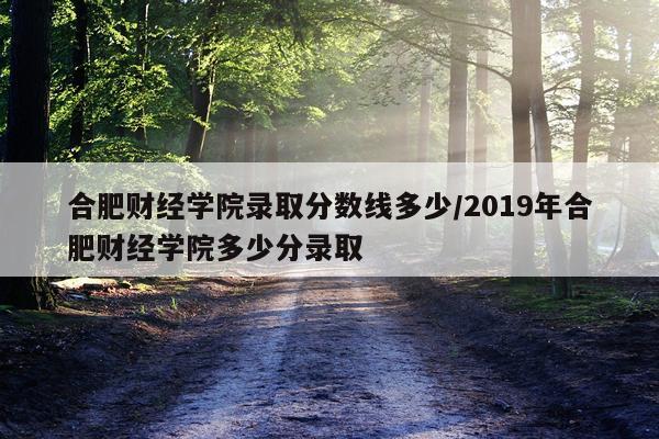 合肥财经学院录取分数线多少/2019年合肥财经学院多少分录取