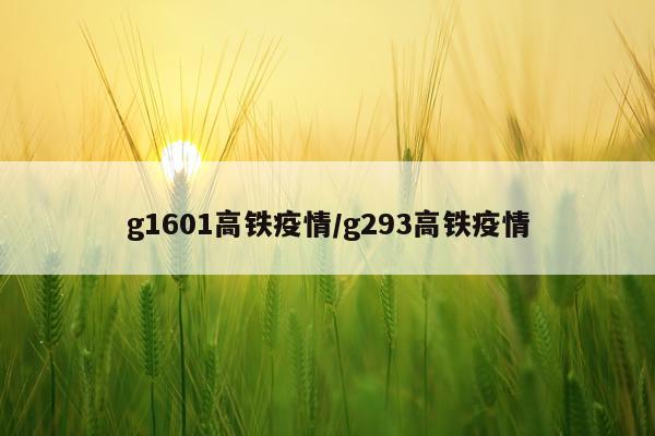 g1601高铁疫情/g293高铁疫情