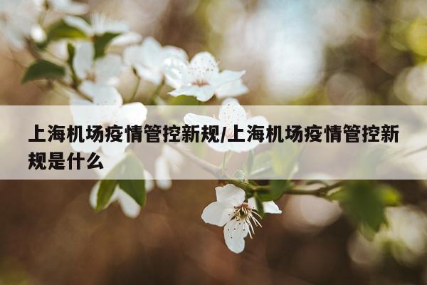 上海机场疫情管控新规/上海机场疫情管控新规是什么