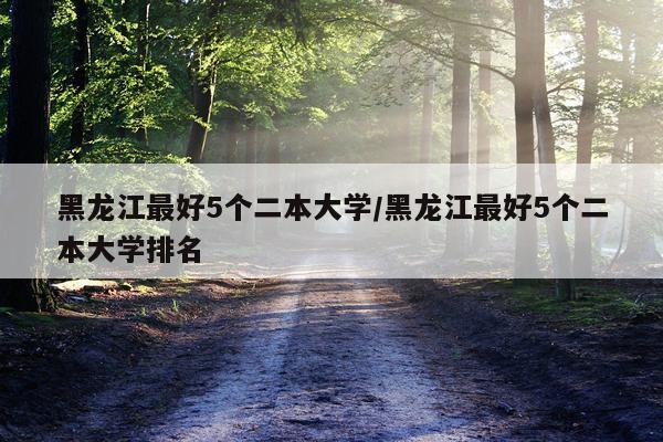 黑龙江最好5个二本大学/黑龙江最好5个二本大学排名