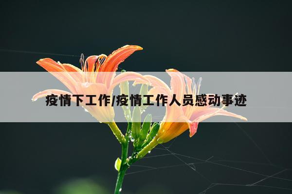 疫情下工作/疫情工作人员感动事迹