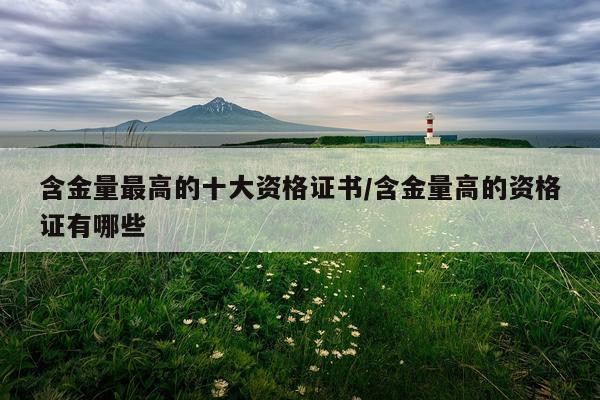 含金量最高的十大资格证书/含金量高的资格证有哪些