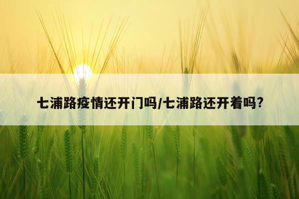 七浦路疫情还开门吗/七浦路还开着吗?
