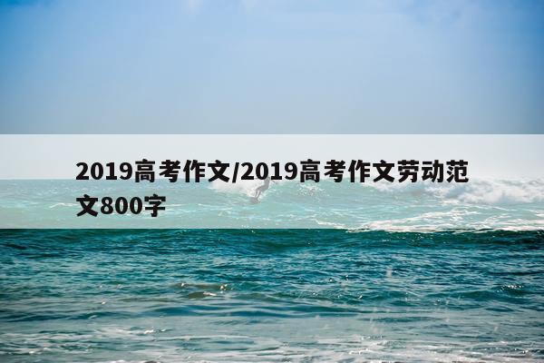 2019高考作文/2019高考作文劳动范文800字