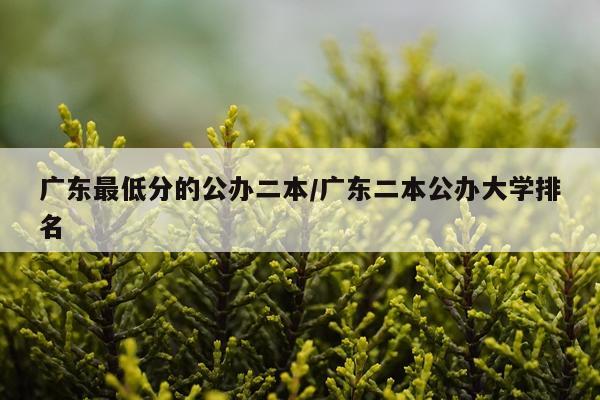 广东最低分的公办二本/广东二本公办大学排名