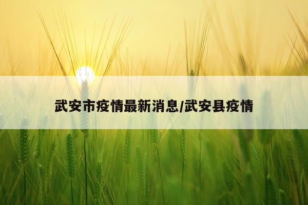 武安市疫情最新消息/武安县疫情