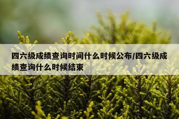 四六级成绩查询时间什么时候公布/四六级成绩查询什么时候结束