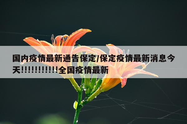 国内疫情最新通告保定/保定疫情最新消息今天!!!!!!!!!!!全国疫情最新
