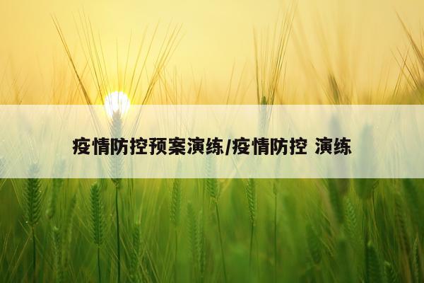 疫情防控预案演练/疫情防控 演练